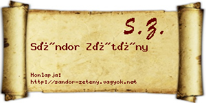 Sándor Zétény névjegykártya